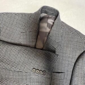 Lauren Ralph Lauren Blazer Mens 40R Gray Houndstooth 100% Wool Sport Coat Jacket